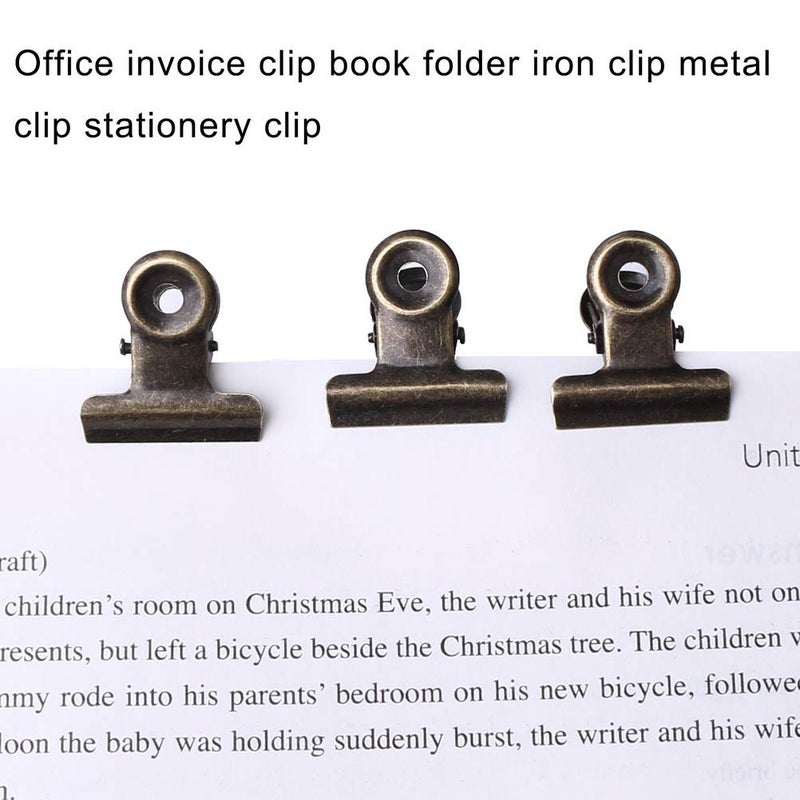 SUMAJU 100 PCS Metal Hinge Clips, Bronze Small Clips with Hole for Photos, Tags Bags, Shops, Office, Xmas Decor and Price Tag (0.87Inch/22mm) - Image 5
